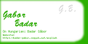 gabor badar business card